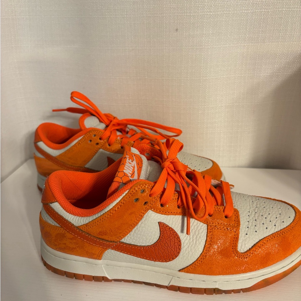 Nike Bright Orange and White Dunks